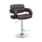 Coaster Brandi 29" Adjustable Height Bar Stool Chrome and Brown Model 102556
